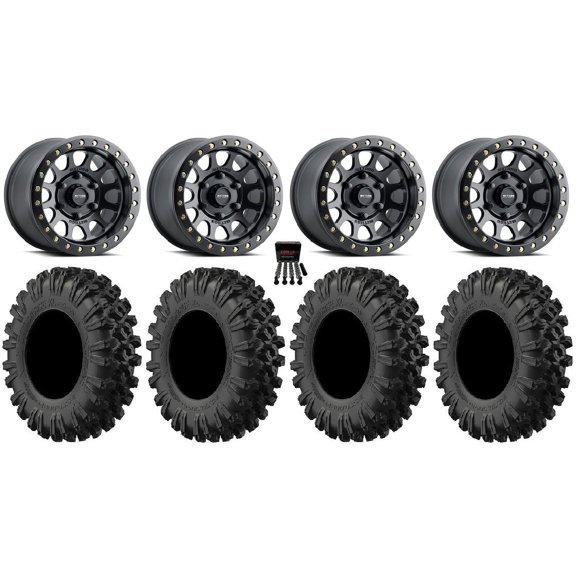 Method 401 Beadlock 15" Wheel Black 35" MotoRavage XL Tires Can-Am Maverick R