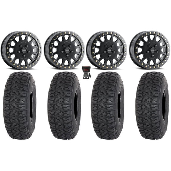 Method 401 Beadlock 15" Wheels Black 32" Chicane LT Tires Polaris RZR Turbo R & Pro R Ranger 1500 Xpedition
