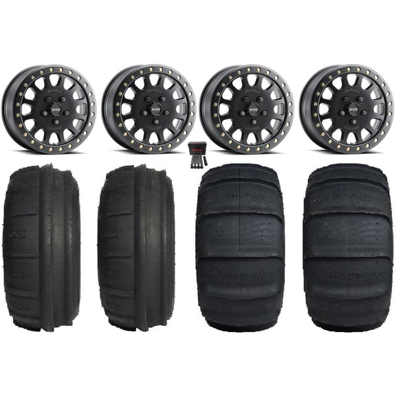 Method 401 Beadlock 15" Wheels Black 32" SandStripperTT/XLHP Tires Polaris RZR Turbo R & Pro R Ranger 1500 Xpedition