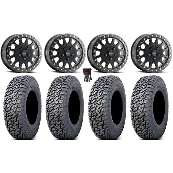 Method 401 Beadlock 15" Wheels Black 33" Daemon Tires Polaris RZR Turbo R & Pro R Ranger 1500 Xpedition