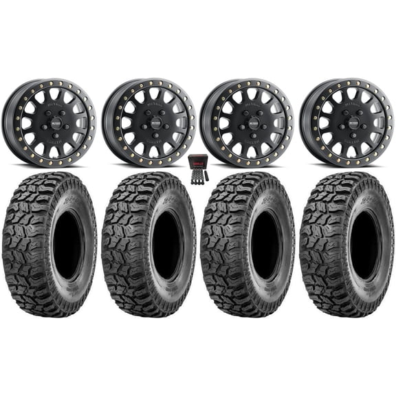 Method 401 Beadlock 15" Wheels Black 33" Ridge Saw 2.0 Tires Polaris RZR Turbo R & Pro R Ranger 1500 Xpedition