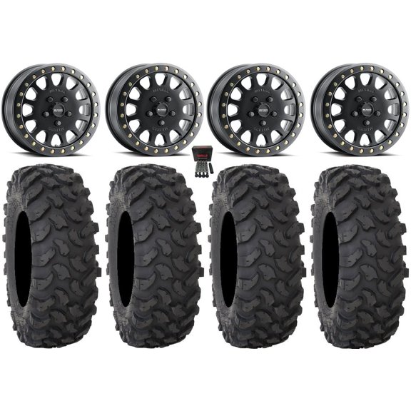 Method 401 Beadlock 15" Wheels Black 33" XTR370 Tires Polaris RZR Turbo R & Pro R Ranger 1500 Xpedition