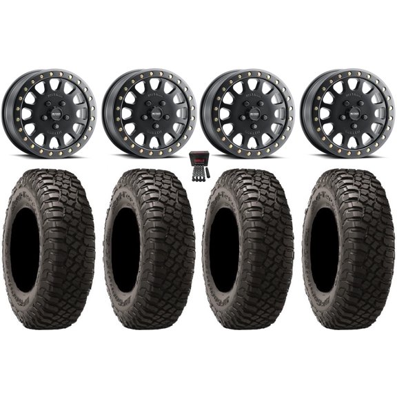 Method 401 Beadlock 15" Wheels Black 35" BFG KM3 Tires Polaris RZR Turbo R & Pro R Ranger 1500 Xpedition