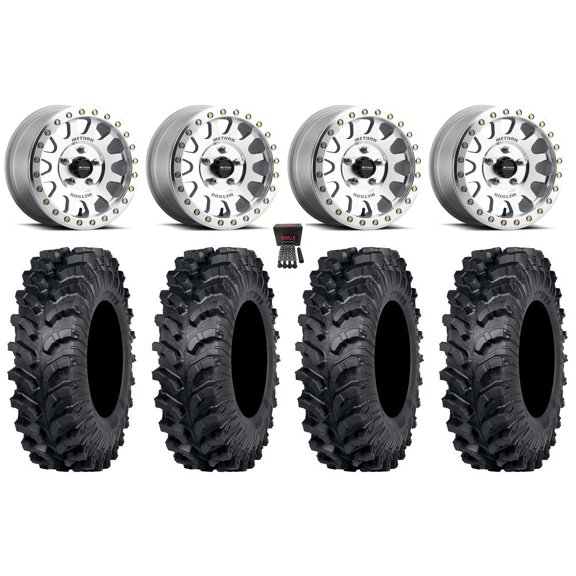 Method 401 Beadlock 15" Wheels Raw 32" MT911 Tires Polaris RZR Turbo R & Pro R Ranger 1500 Xpedition