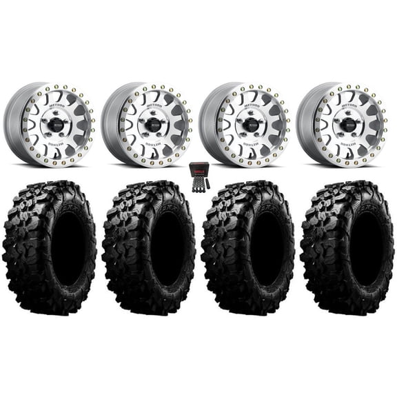 Method 401 Beadlock 15" Wheels Raw 33" Carnivore Tires Polaris RZR Turbo R & Pro R Ranger 1500 Xpedition