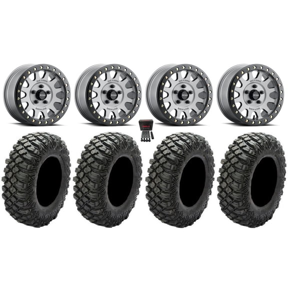 Method 401 Beadlock 15" Wheels Titanium 33" Crawler XR Tires Polaris RZR Turbo R & Pro R Ranger 1500 Xpedition