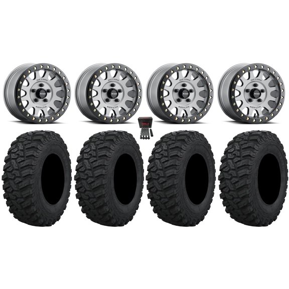 Method 401 Beadlock 15" Wheels Titanium 33" Trekker Tires Polaris RZR Turbo R & Pro R Ranger 1500 Xpedition