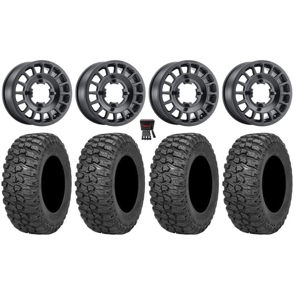 Method 407 14" Wheels Black 28" Trail Saw 2.0 Tires Can-Am Commander Maverick Renegade Outlander Defender
