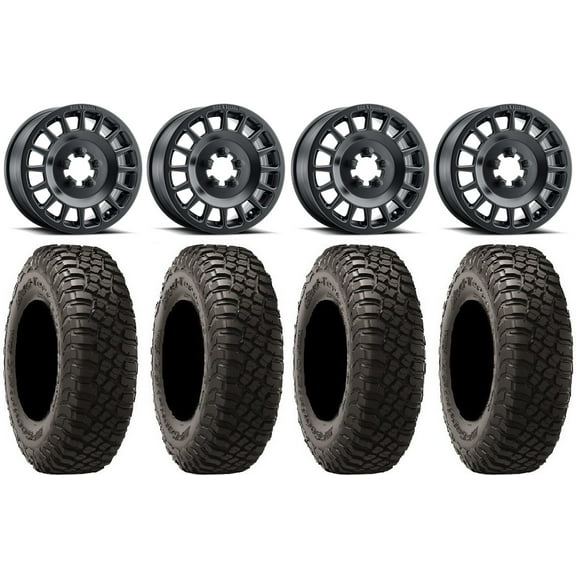 Method 407 15" Wheels Black 32" BFG KM3 Tires Polaris RZR Turbo R & Pro R Ranger 1500 Xpedition