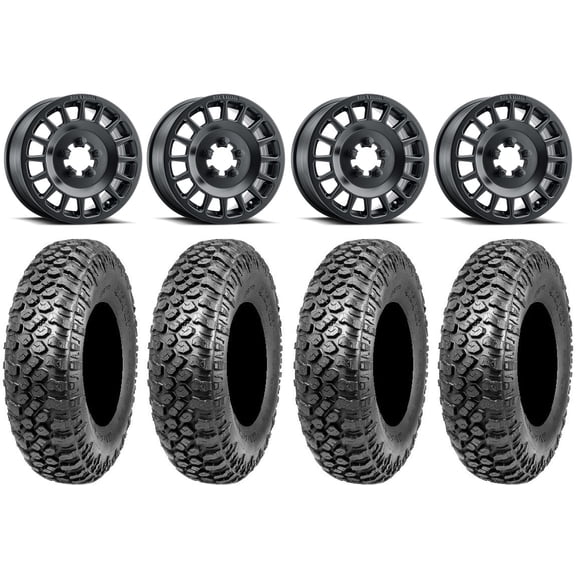 Method 407 15" Wheels Black 32" RAZR XT Tires Polaris RZR Turbo R & Pro R Ranger 1500 Xpedition