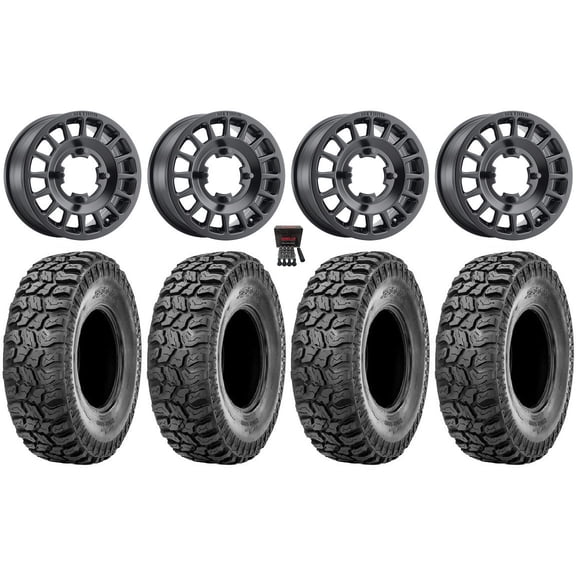 Method 407 15" Wheels Black 33" Ridge Saw 2.0 Tires Can-Am Commander Maverick Renegade Outlander Defender
