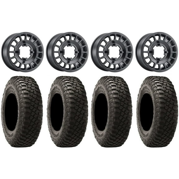 Method 407 15" Wheels Black 35" BFG KM3 Tires Can-Am Maverick X3 / Honda Pioneer 1000 / Talon