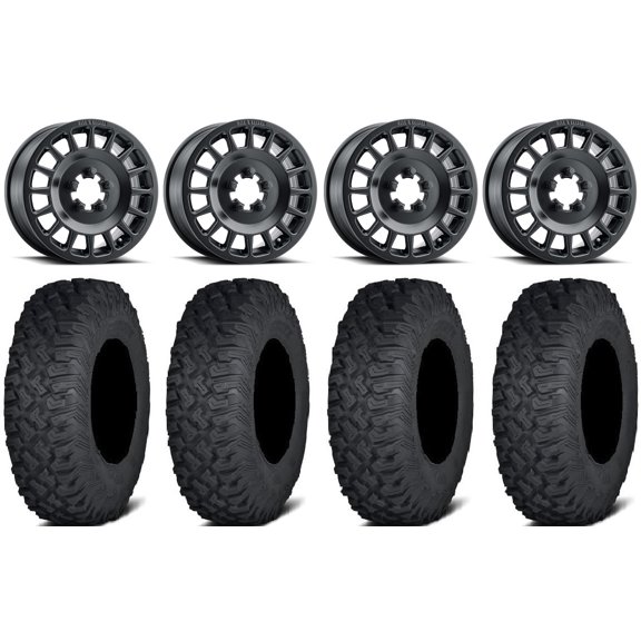 Method 407 15" Wheels Black 35" Coyote Tires Polaris RZR Turbo R & Pro R Ranger 1500 Xpedition