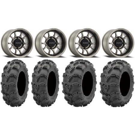 Method 409 14" Grey (5+2) Wheels 28" Mud Lite XL Tires Kawasaki Mule Pro FXT