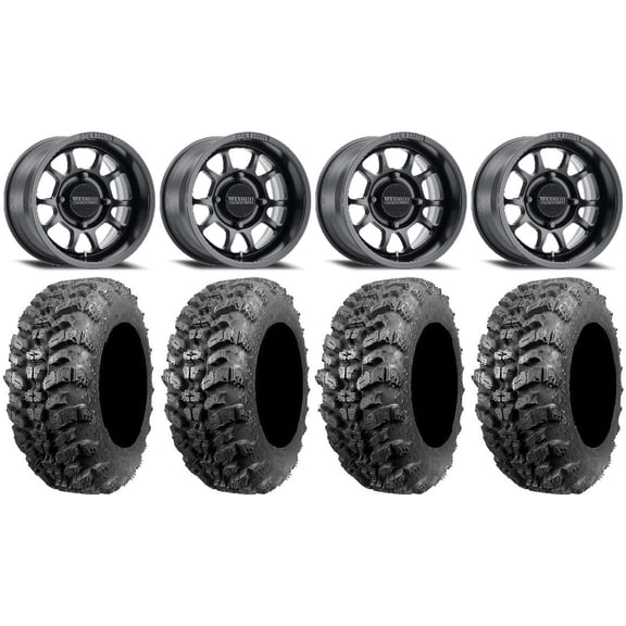 Method 409 15" Black (4+3) Wheels 28" Sniper 920 Tires Sportsman 550 850 1000