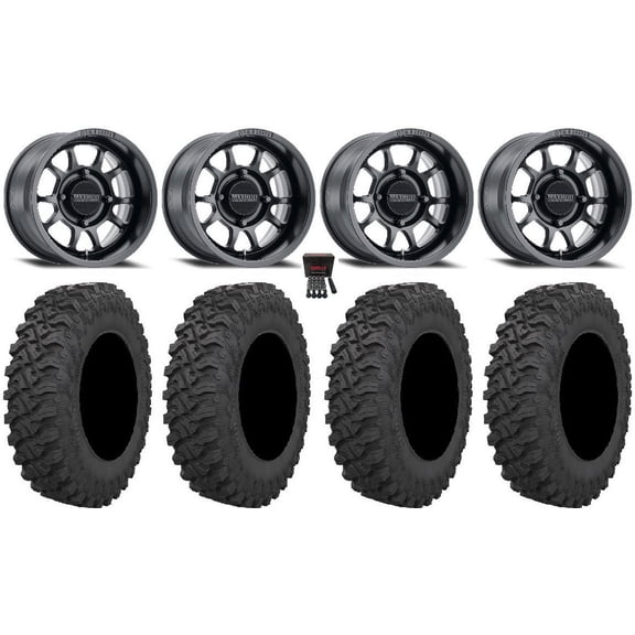 Method 409 15" Black (5+2) Wheels 33" Pro Runner Tires Kawasaki Mule Pro FXT