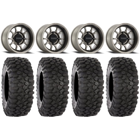 Method 409 15" Grey (5+2) Wheels 32" XC450 Tires Kawasaki Mule Pro FXT