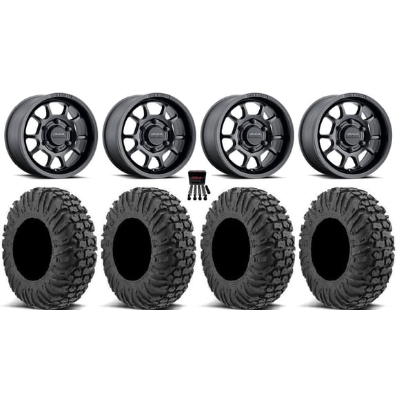 Method 409 15" Wheel Black 30" MotoVator Tires Can-Am Maverick R