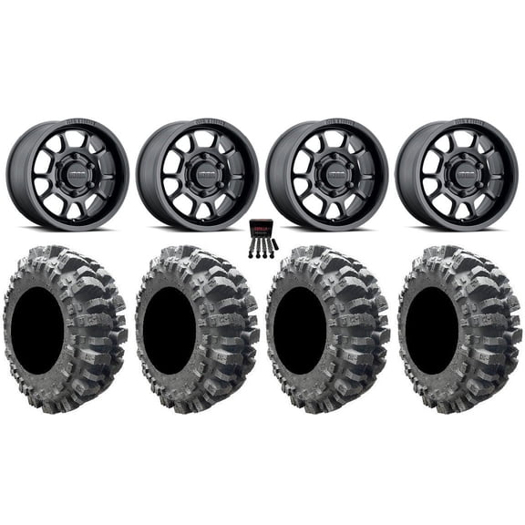 Method 409 15" Wheel Black 31" Bogger Tires Can-Am Maverick R
