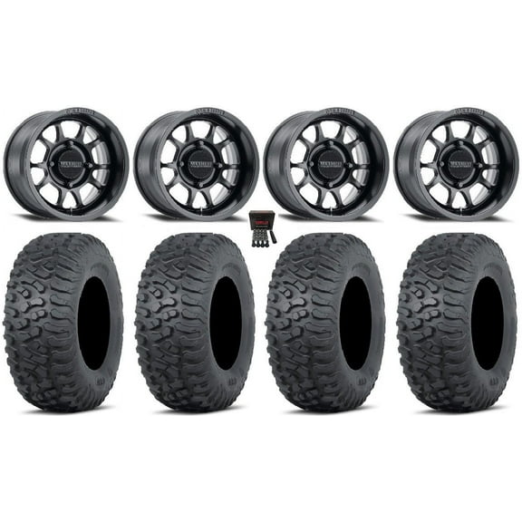Method 409 15" Wheels Black (4+3) 30" Terra Hook Tires Polaris RZR XP 1000 / PRO XP / Ranger XP 900/1000