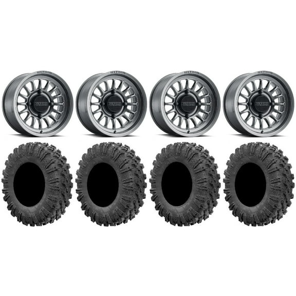 Method 411 14" Titanium Wheels 27" MotoRavage Tires Polaris RZR XP 1000 / PRO XP / Ranger XP 900/1000