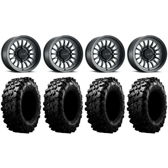 Method 411 15" Black (4+3) Wheels 33" Carnivore Tires Polaris RZR XP 1000 / PRO XP / Ranger XP 900/1000