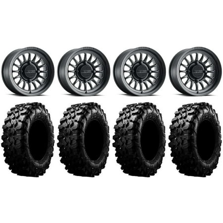 Method 411 15" Black (4+3) Wheels 33" Carnivore Tires Sportsman RZR Ranger
