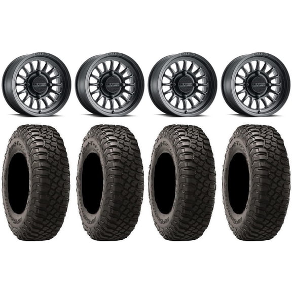 Method 411 15" Black (4+3) Wheels 35" BFG KM3 Tires Polaris RZR XP 1000 / PRO XP / Ranger XP 900/1000