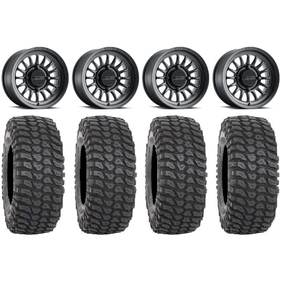 Method 411 15" Black (4+3) Wheels 35" XCR350 Tires Polaris RZR XP 1000 / PRO XP / Ranger XP 900/1000