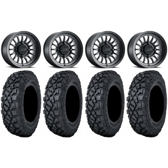 Method 411 15" Black (5+2) Wheels 32" Klever X/T Tires Sportsman RZR Ranger
