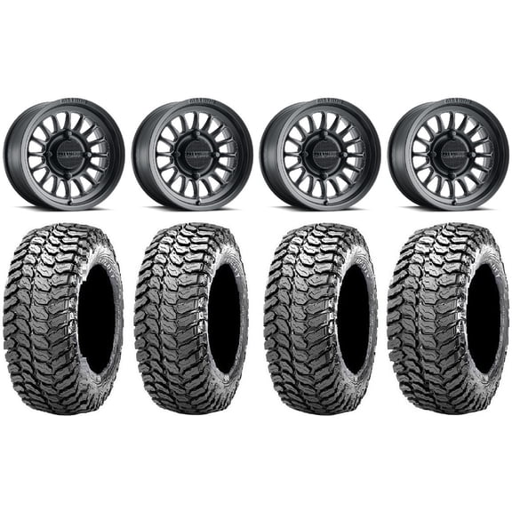 Method 411 15" Black (5+2) Wheels 32" Liberty Tires Polaris RZR XP 1000 / PRO XP / Ranger XP 900/1000
