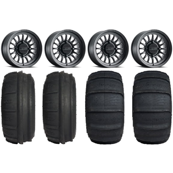 Method 411 15" Black Wheels 32" Sand Stripper TT/XL HP Tires Can-Am Commander Maverick Renegade Outlander Defender