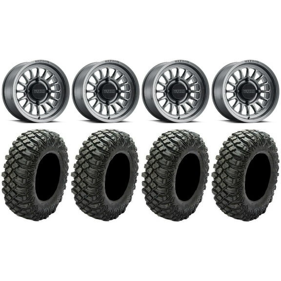 Method 411 15" Ti (4+3) Wheels 32" Crawler XG Tires Sportsman RZR Ranger