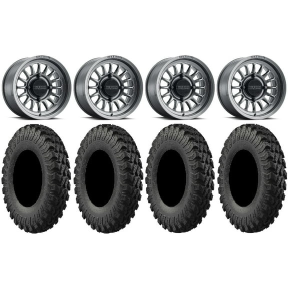 Method 411 15" Ti (4+3) Wheels 32" MotoRally Tires Polaris RZR XP 1000 / PRO XP / Ranger XP 900/1000
