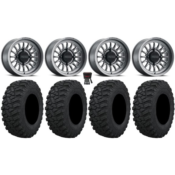 Method 411 15" Ti (5+2) Wheels 33" Trekker Tires Can-Am Commander Maverick Renegade Outlander Defender