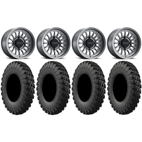 Method 411 15" Ti (5+2) Wheels 35" MotoRally Tires Can-Am Maverick X3 / Honda Pioneer 1000 / Talon