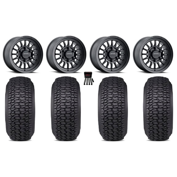 Method 411 15" Wheel Black 30" Regulator 2 Tires Can-Am Maverick R
