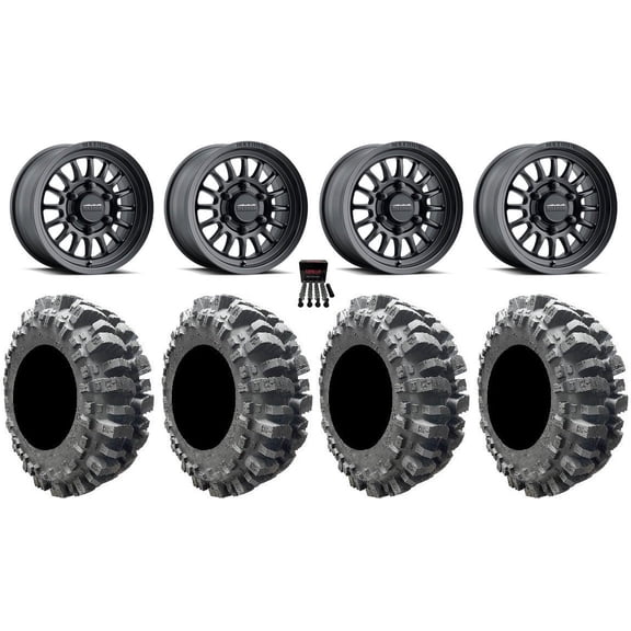 Method 411 15" Wheel Black 31" Bogger Tires Can-Am Maverick R