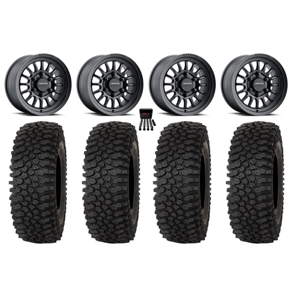 Method 411 15" Wheel Black 33" Roctane STX Tires Can-Am Maverick R