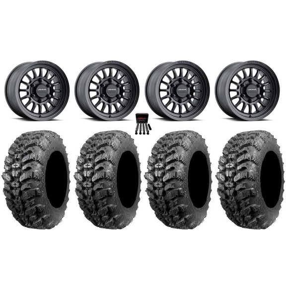 Method 411 15" Wheel Black 35" Sniper 920 Tires Can-Am Maverick R