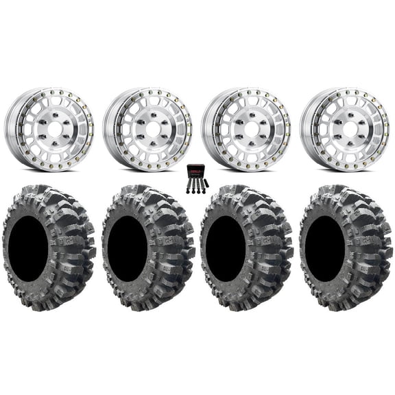 Method 412 Beadlock 15" Wheels Machined 30" Bogger Tires Can-Am Maverick R