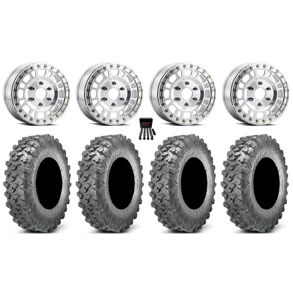 Method 412 Beadlock 15" Wheels Machined 35" Lynx SXS Tires Can-Am Maverick R