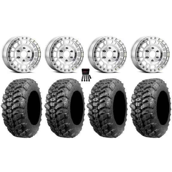 Method 412 Beadlock 15" Wheels Machined 35" Sniper 920 Tires Can-Am Maverick R