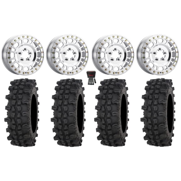 Method 412 Beadlock 15" Wheels Raw 32" ACP Tires Polaris RZR Turbo R & Pro R Ranger 1500 Xpedition