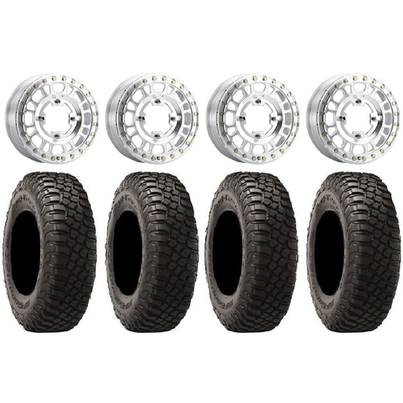 Method 412 Beadlock 15" Wheels Raw 32" BFG KM3 Tires Polaris RZR XP 1000 / PRO XP / Ranger XP 900/1000