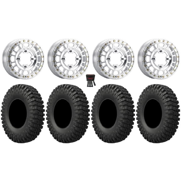 Method 412 Beadlock 15" Wheels Raw 32" MotoCrusher Tires Sportsman RZR Ranger