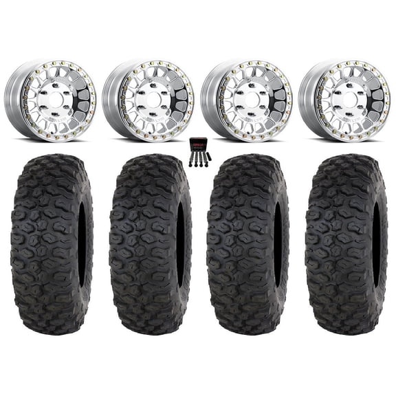Method 413 Beadlock 15" Wheels Polished 32" Chicane DS Tires Can-Am Maverick R