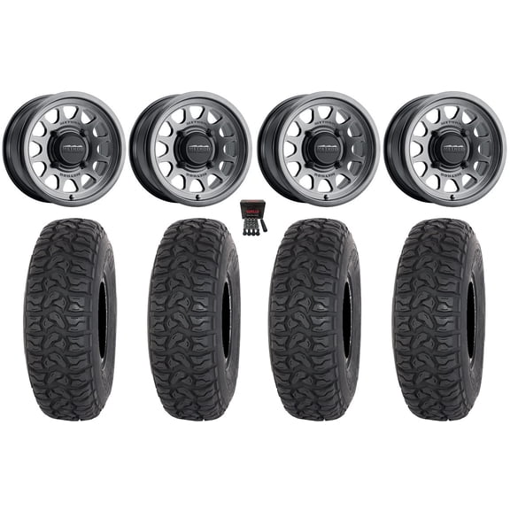 Method 414 14" Wheels Graphite +38mm 28" Chicane LT Tires Polaris RZR XP 1000 / PRO XP / Ranger XP 900/1000