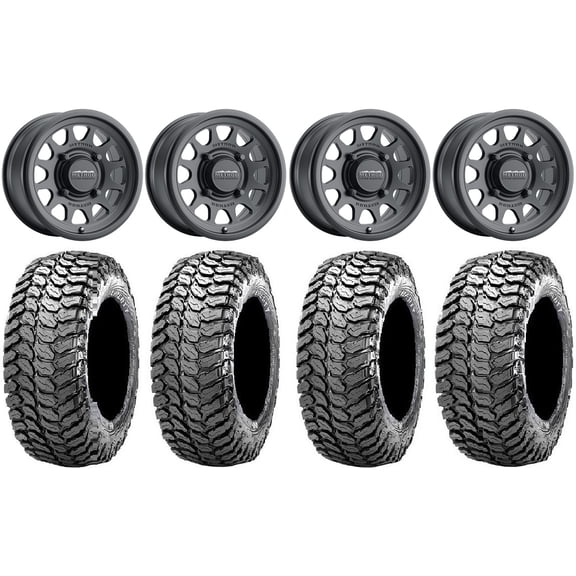 Method 414 15" Wheels Black +13mm 29" Liberty Tires Polaris RZR XP 1000 / PRO XP / Ranger XP 900/1000