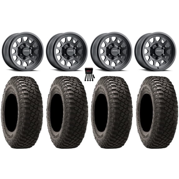 Method 414 15" Wheels Black 30" BFG KM3 Tires Can-Am Maverick R
